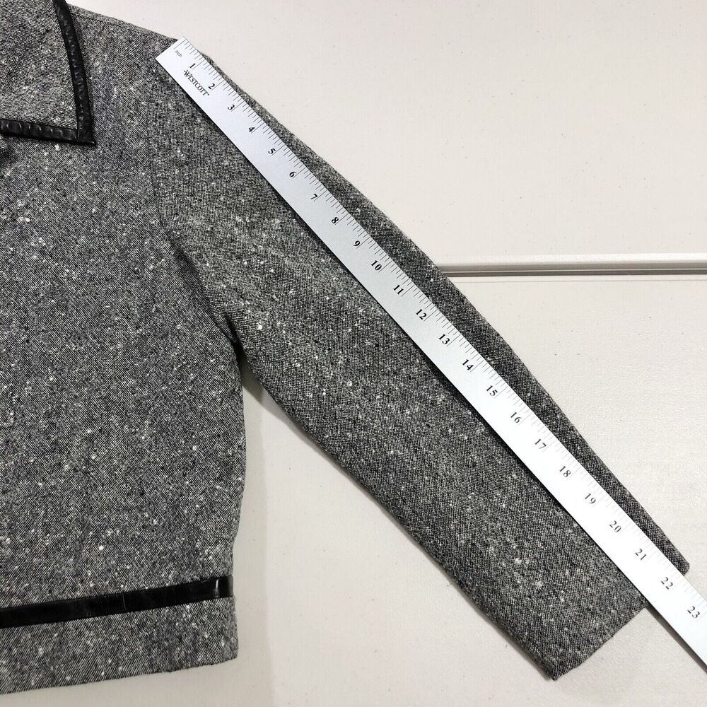 Pendleton Blazer Women 12 Petite Gray Heathered Plaid Virgin Wool Jacket VTG - Picture 4 of 8